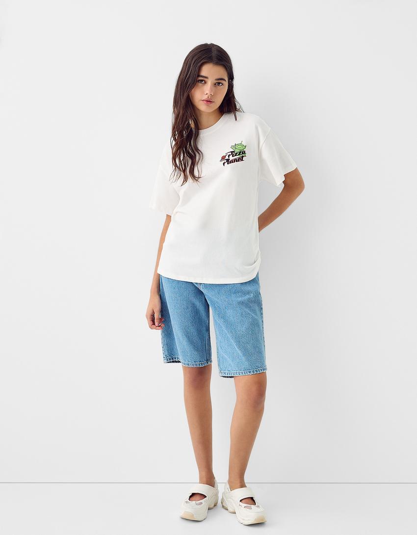 تيشرت توي ستوري بأكمام قصيرة-أبيض مطفي-3