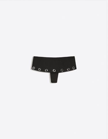 Eyelet frill bikini briefs — Black 6