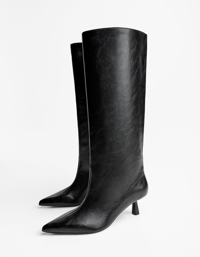 Bota tacón kitten-Negro-3