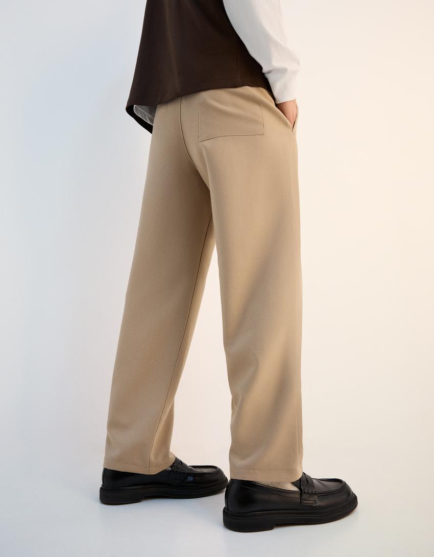 Pantalón jogger straight tailoring-Camel-3
