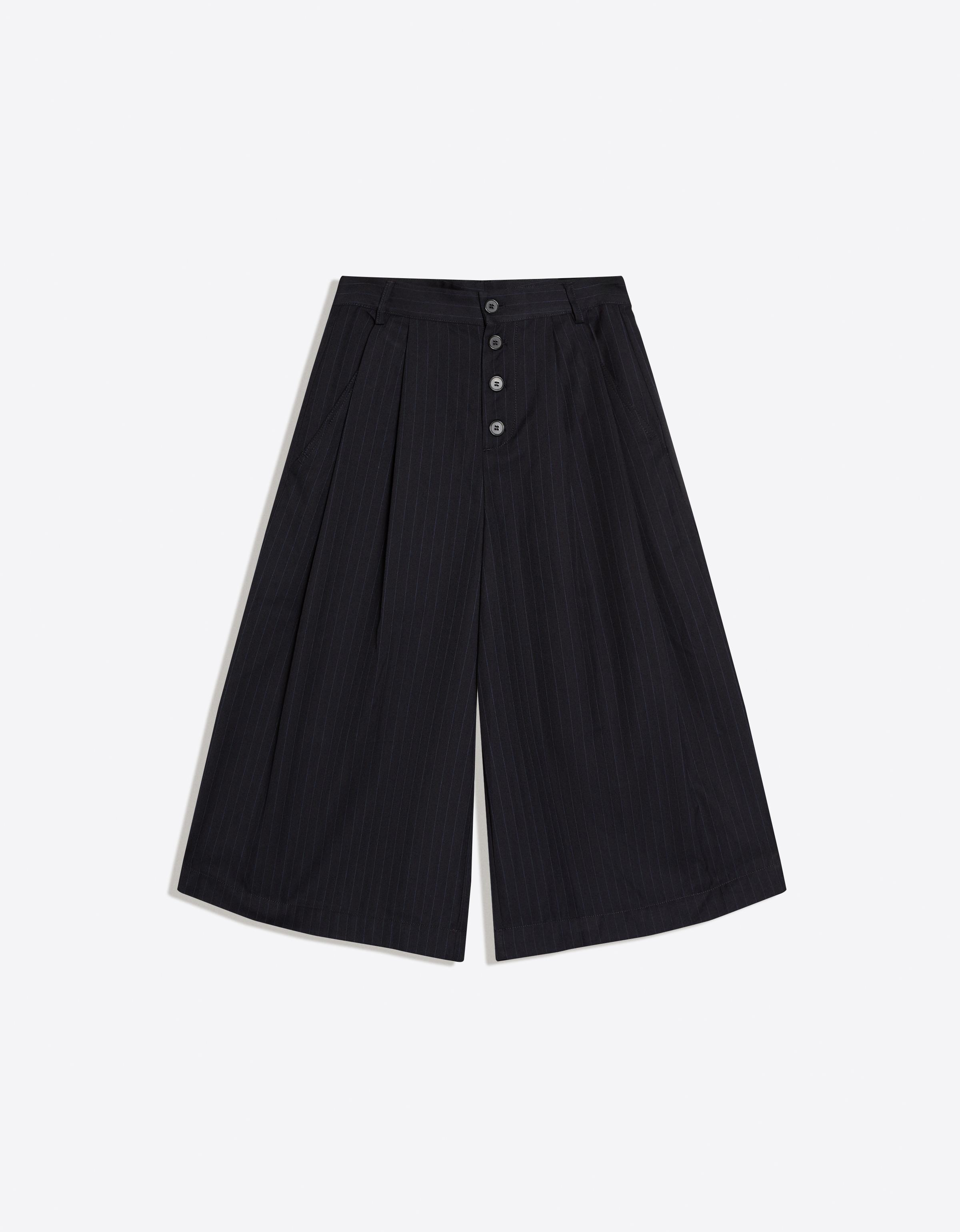 Çizgili culotte bermuda - Görsel 4