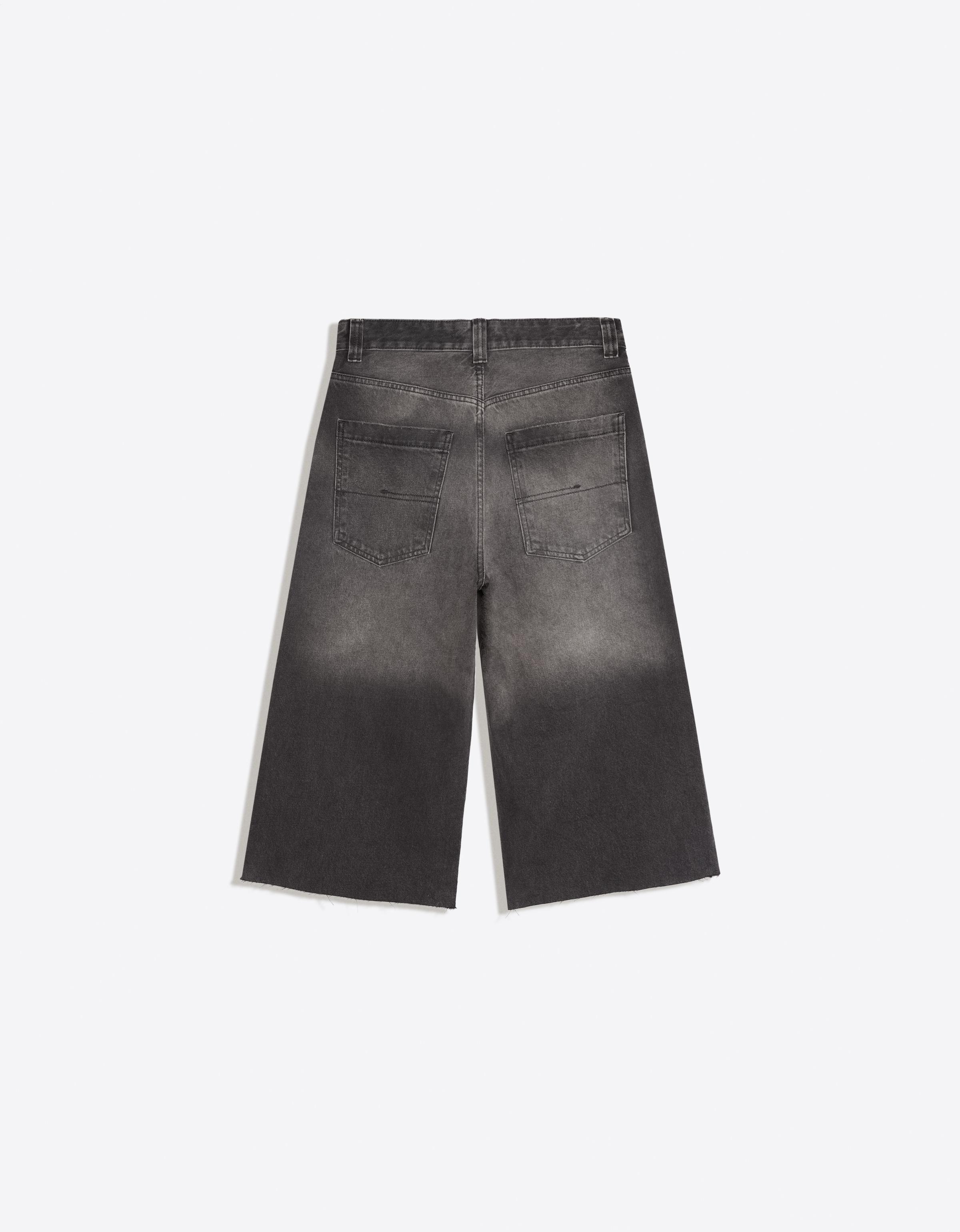 Bershka Skater kesim denim bermuda şort görsel 8
