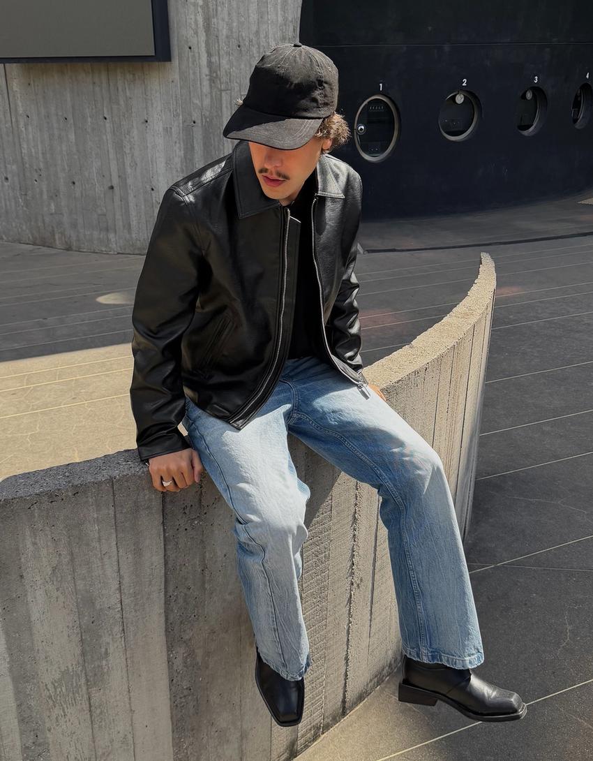 Baggy flare fit jean-Açık mavi