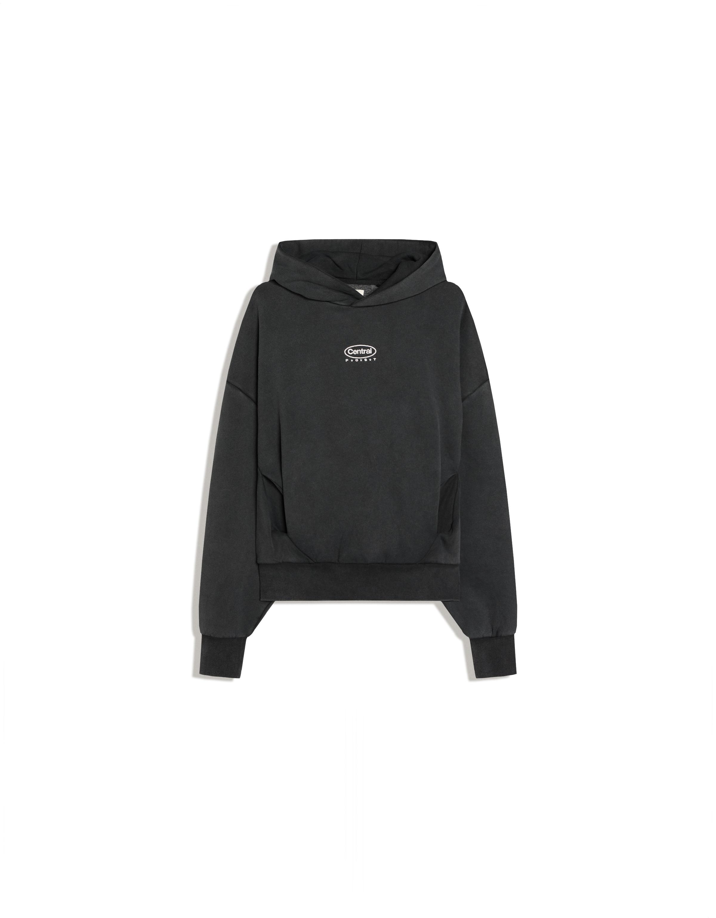 Washed effect hooded sweatshirt — Grey