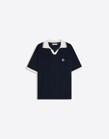Short sleeve print polo shirt — Navy 4