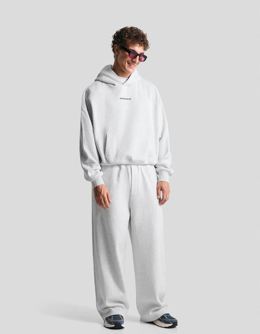 Pantaloni super baggy fit-Grigio