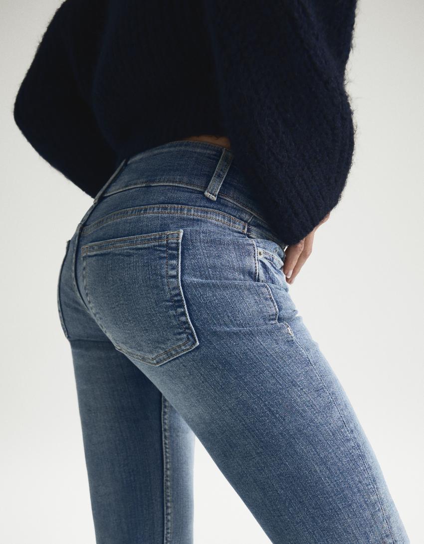 Low-rise boot-cut jeans-Blue