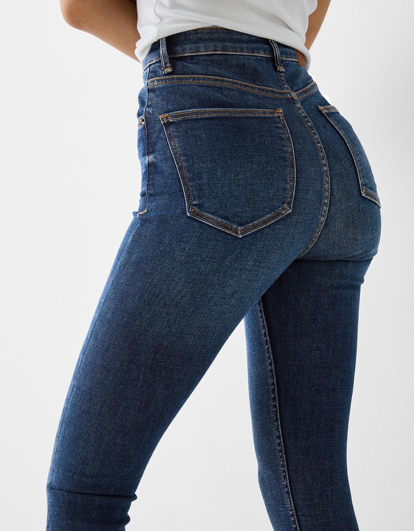 Süper yüksek bel skinny fit jean-Mavi-6