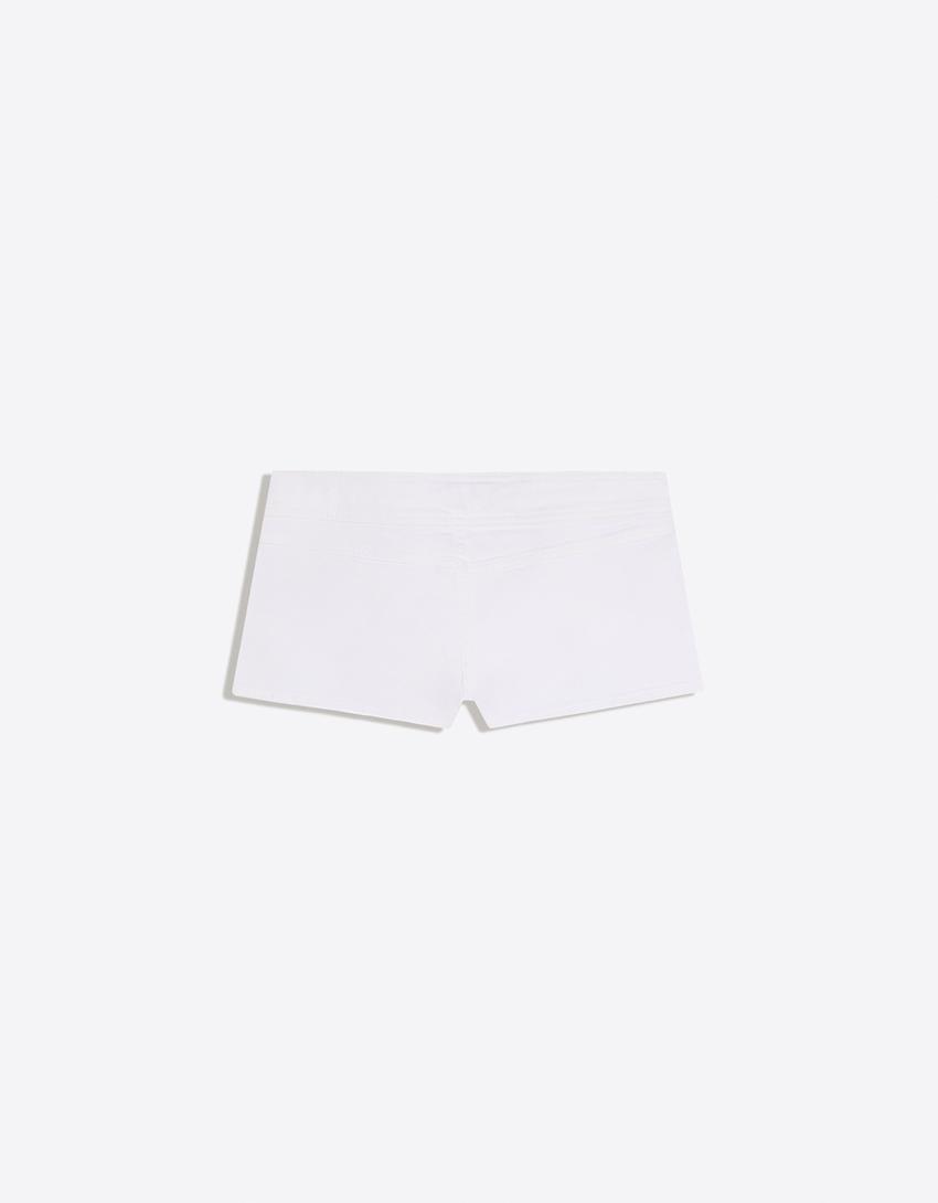 Mini shorts with buttons-Off white
