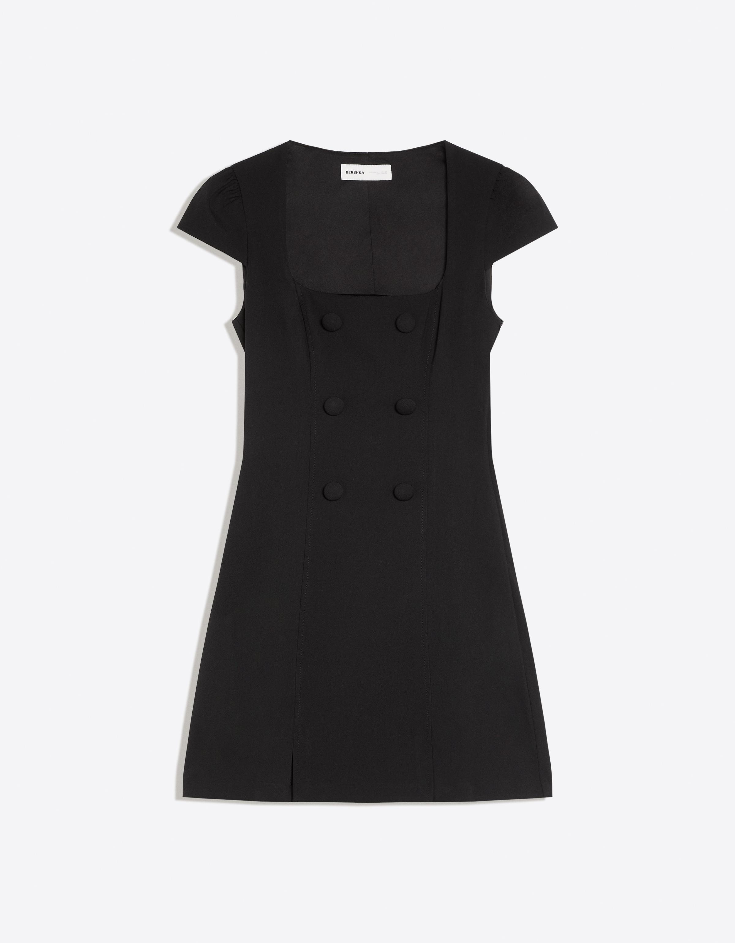 Bershka Kısa kollu düğmeli mini elbise