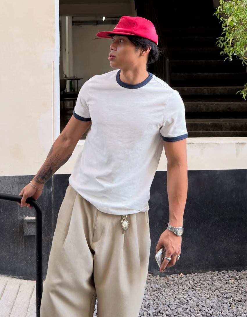 Super baggy tailored fit trousers-Stone