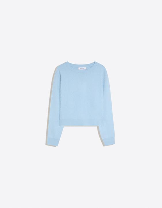 Sweter w 100% z wełny z okrągłym dekoltem