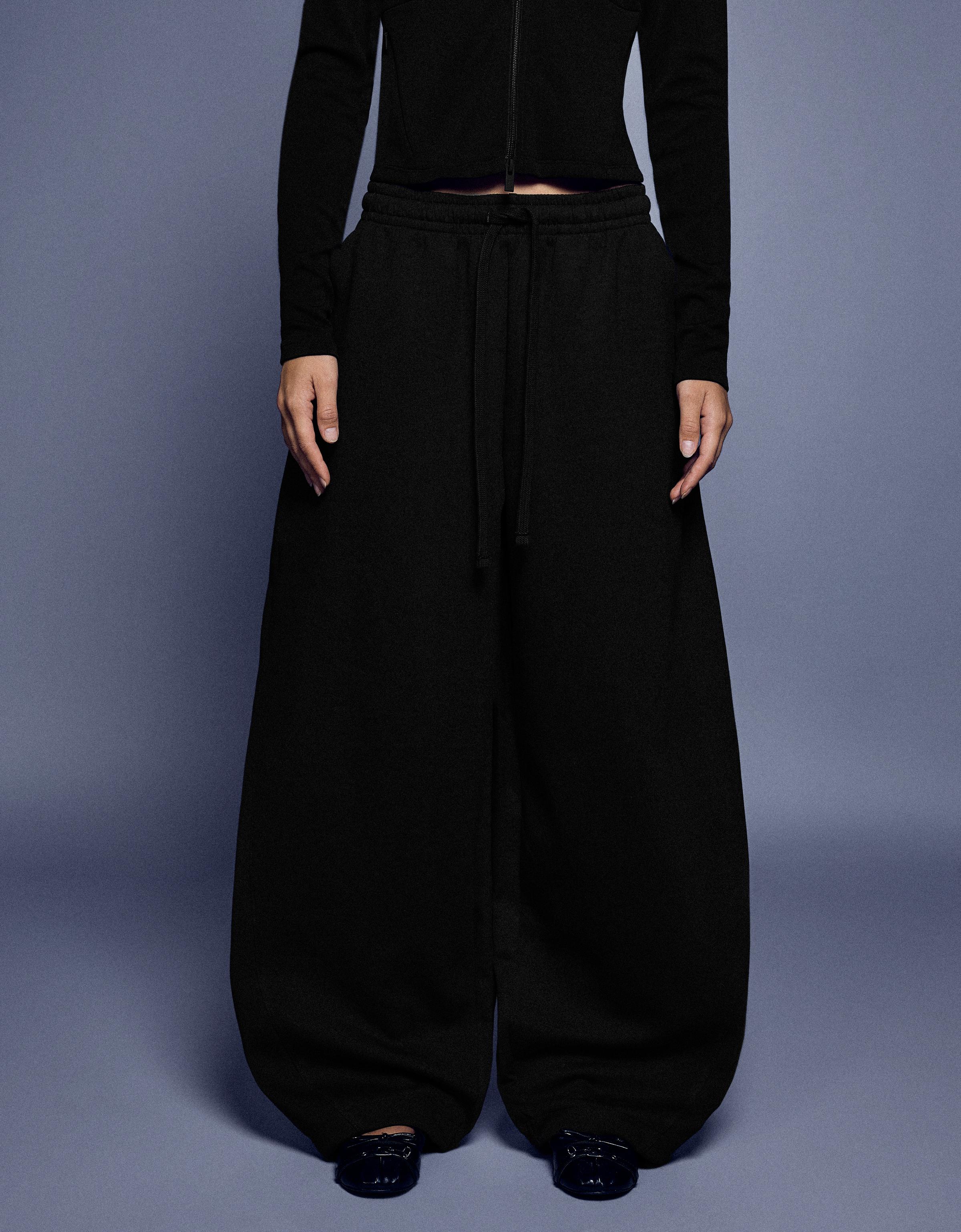 Bershka Barrel fit şardonlu pantolon, stoper detaylı görsel 5