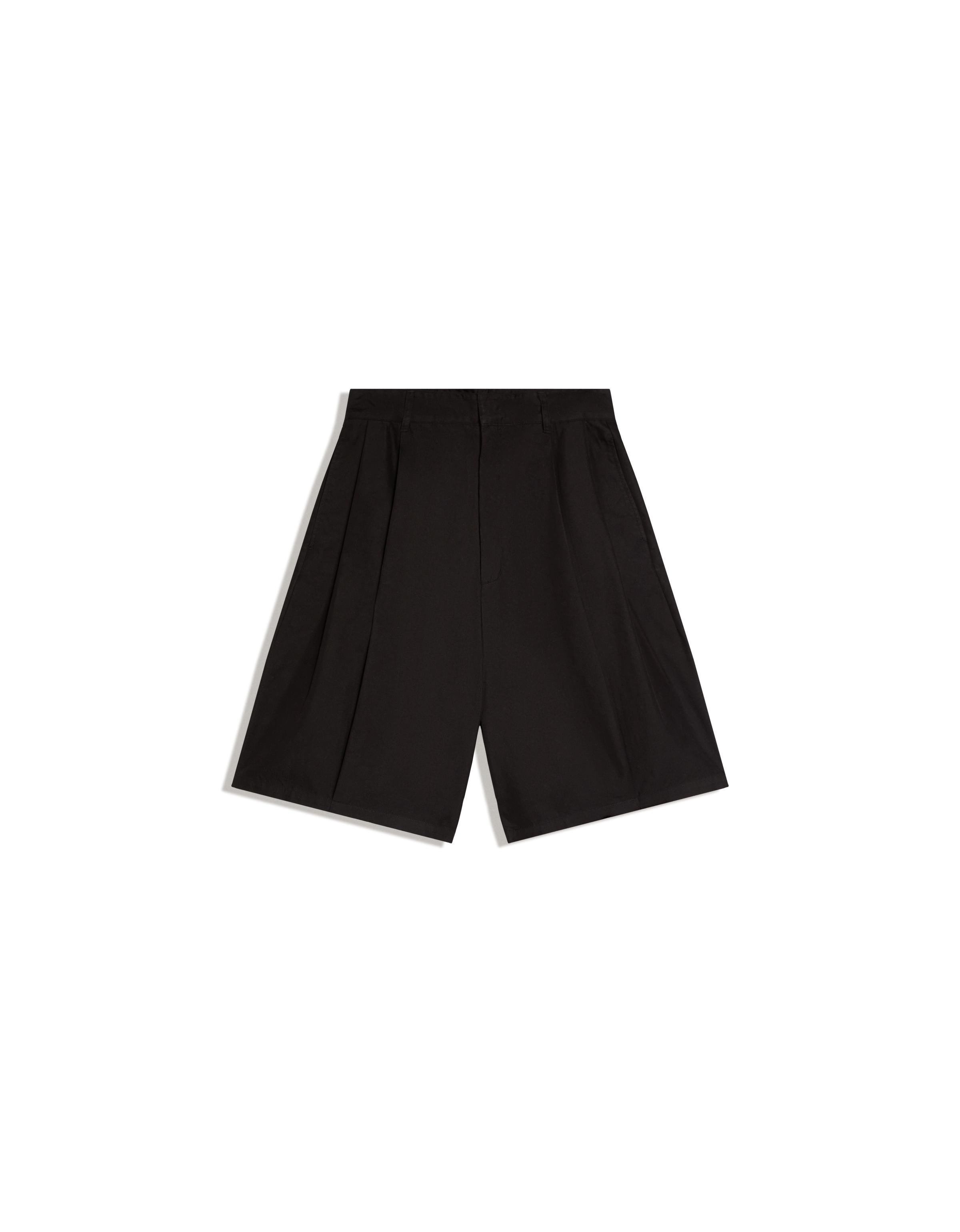 Balloon fit Bermuda shorts with darts — Black