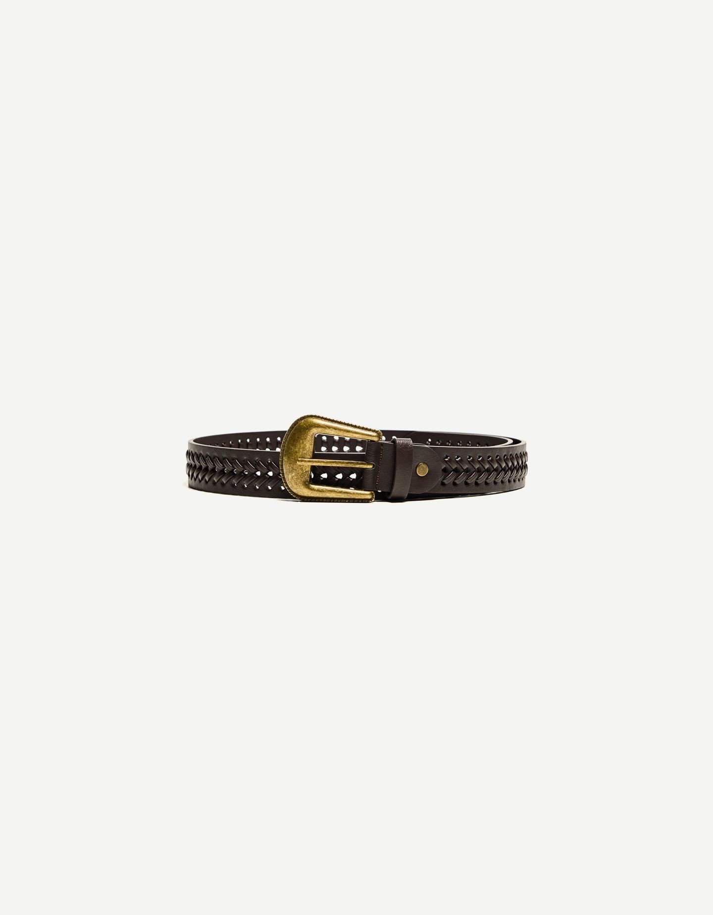 Bershka Flechtgürtel Herren 85 Schwarz