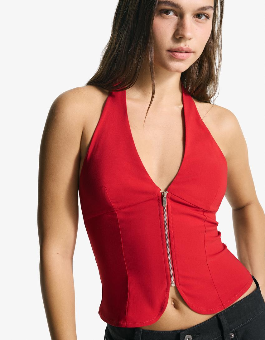 Top halter bengalina-Rojo