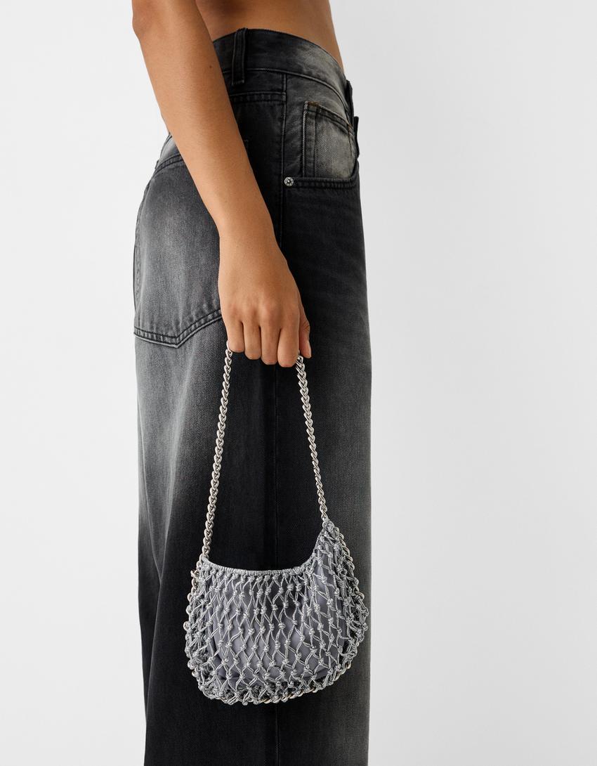 حقيبة بخيط فضي-فضي-1