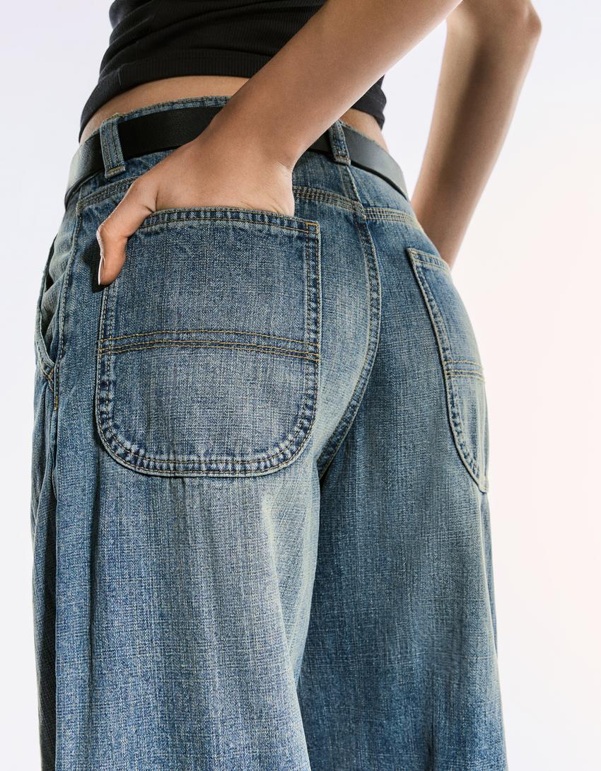 Jeans baggy balloon-Azul lavado