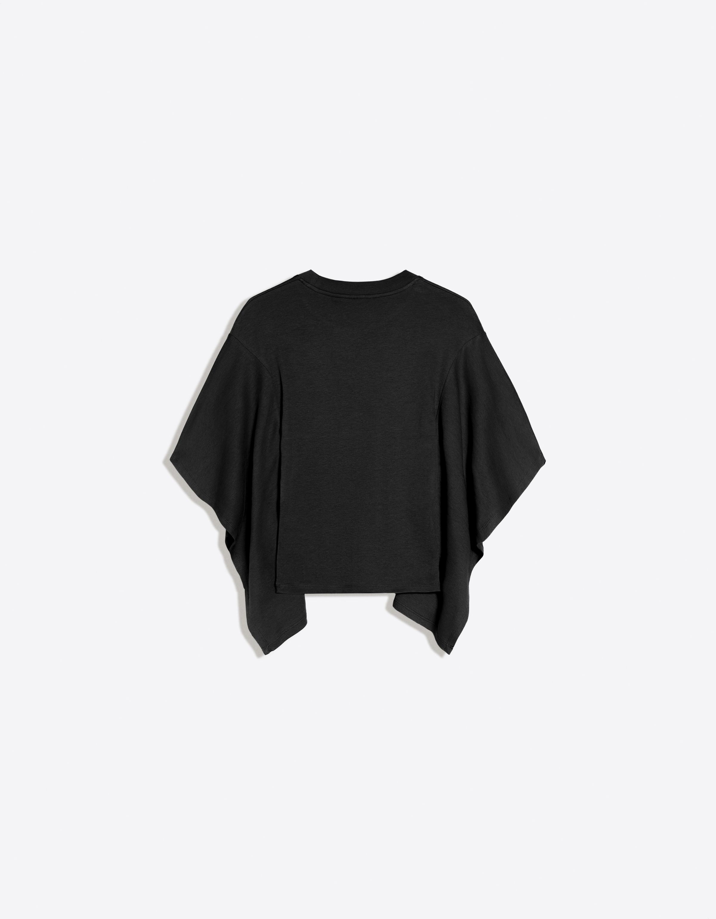 Short sleeve cape T-shirt — Black