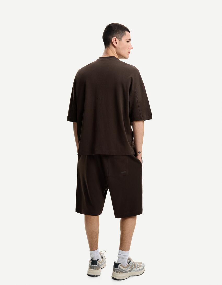 Relaxed fit Bermuda shorts-Brown-1