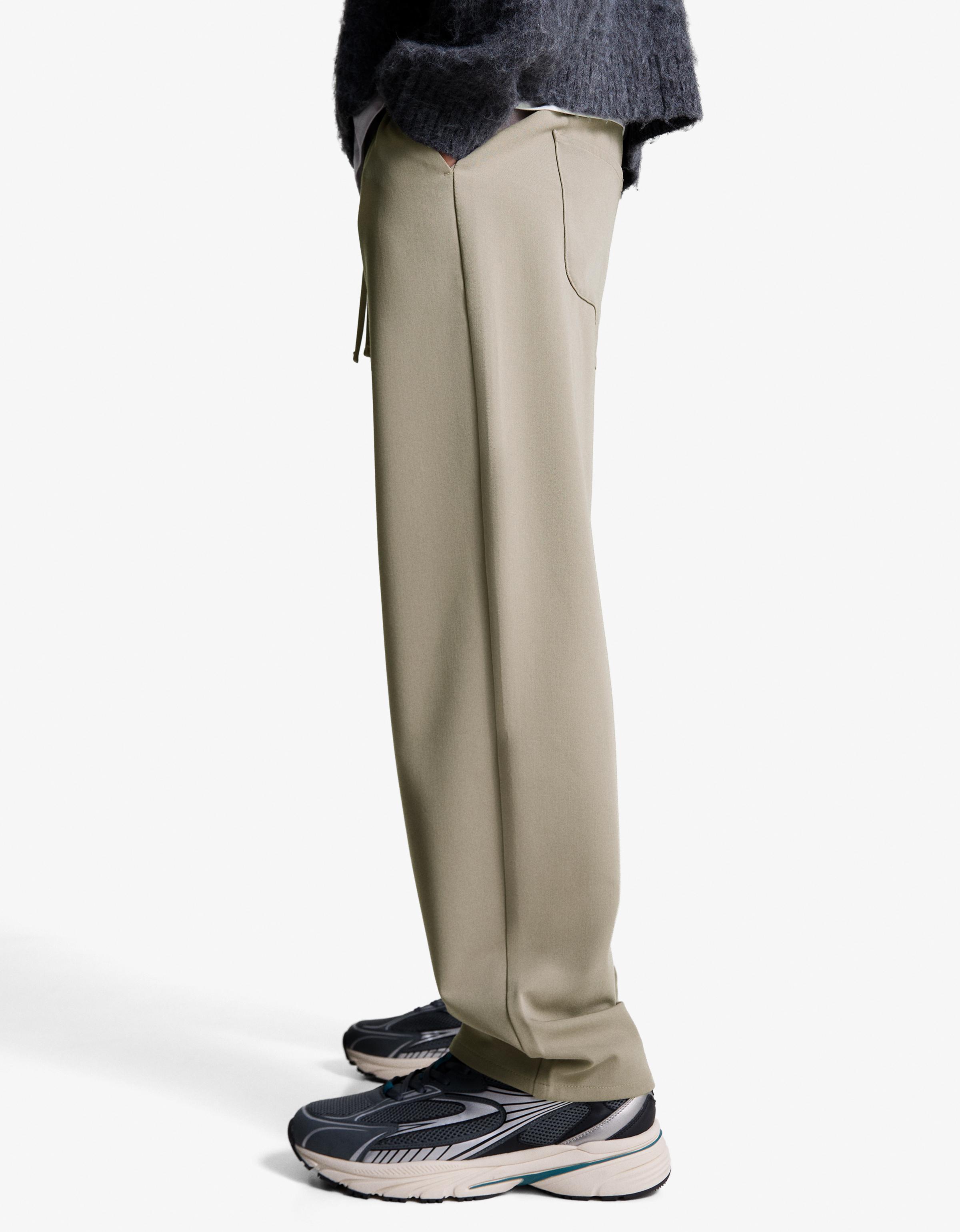 Straight-fit tailored jogging trousers