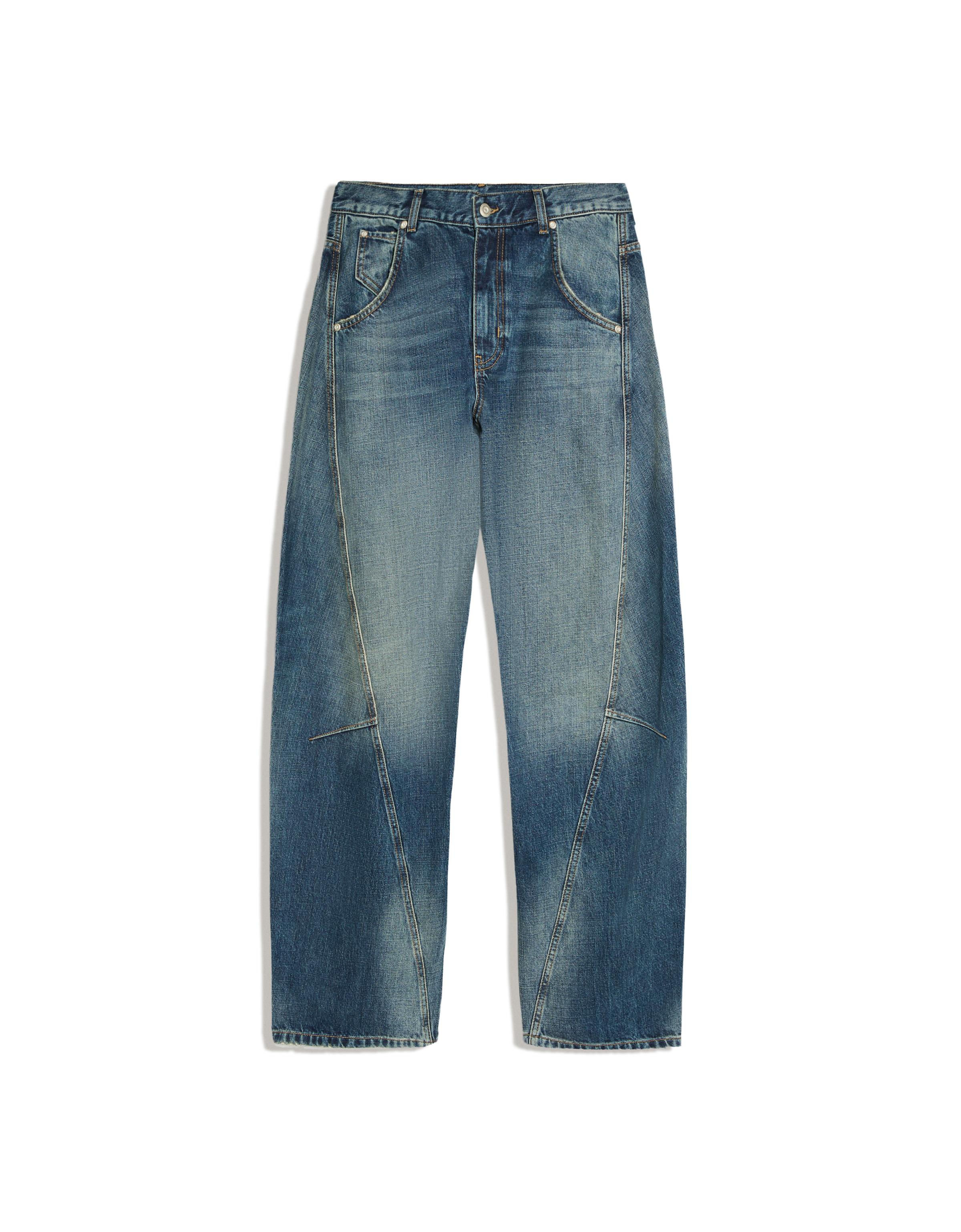 Low-rise barrel jeans — Blue