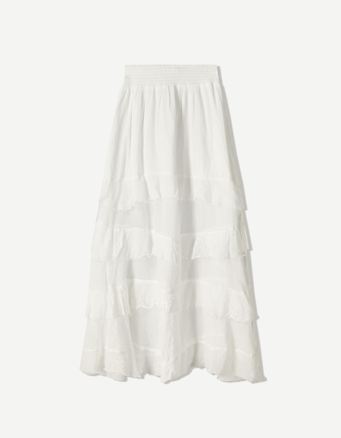 Ruffled maxi skirt
