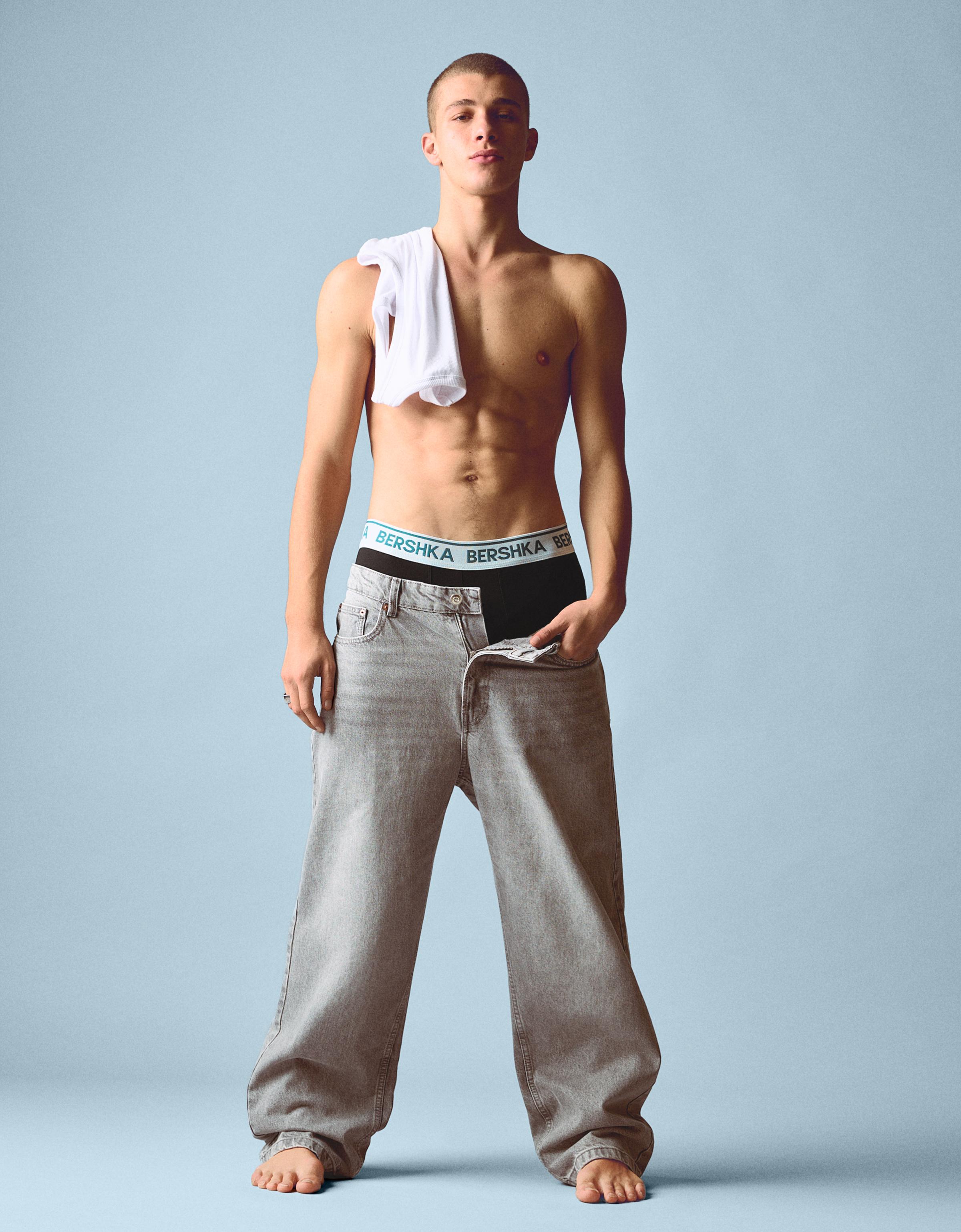 Bershka 3er-Pack Boxershorts Mit Bund Mit Print Herren L Grün