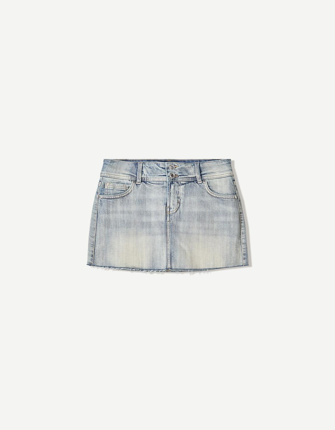 Denim mini skort