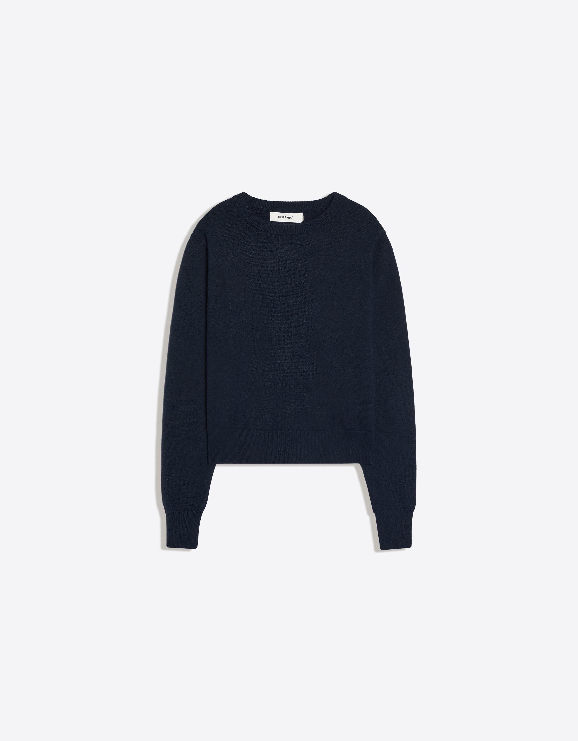 Round neck jumper — Navy