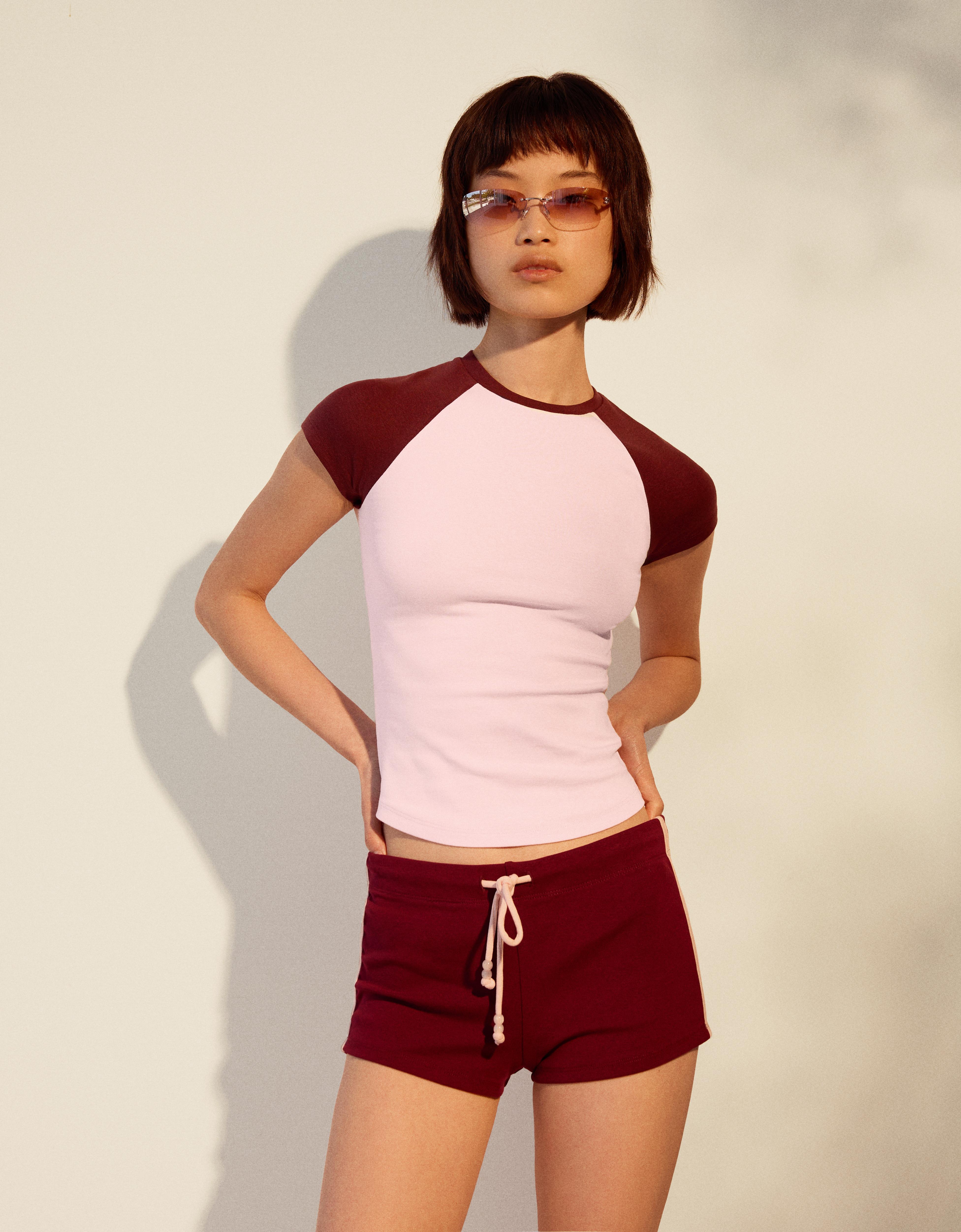 Fitted raglan T-shirt — Pink