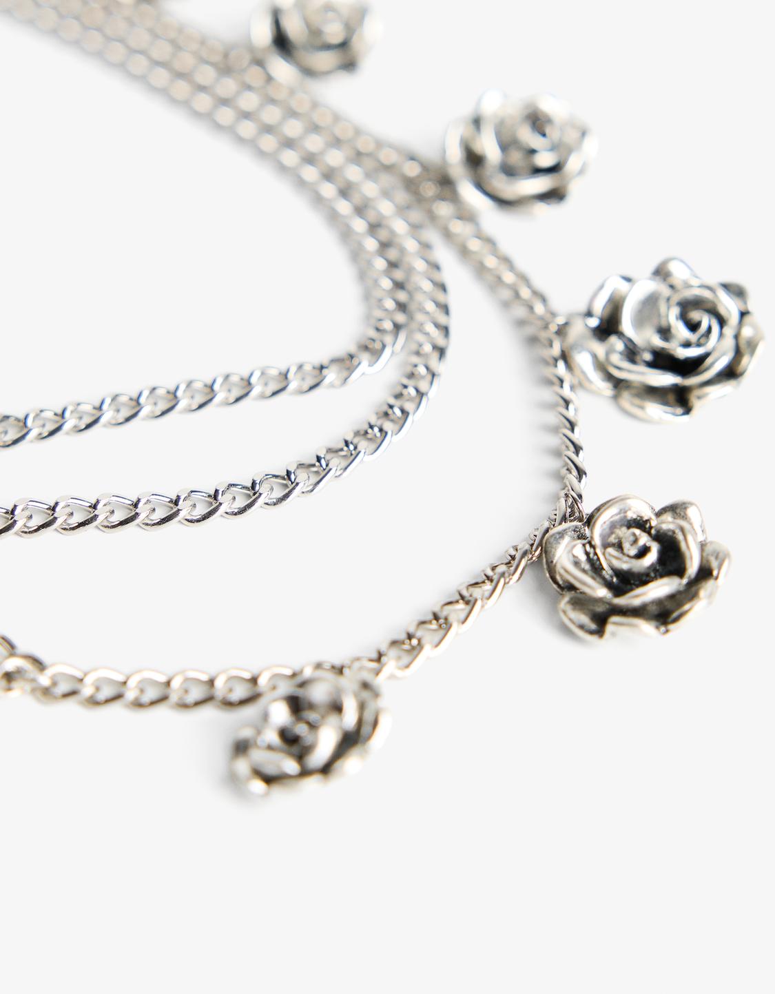 Collaret cadena penjolls roses