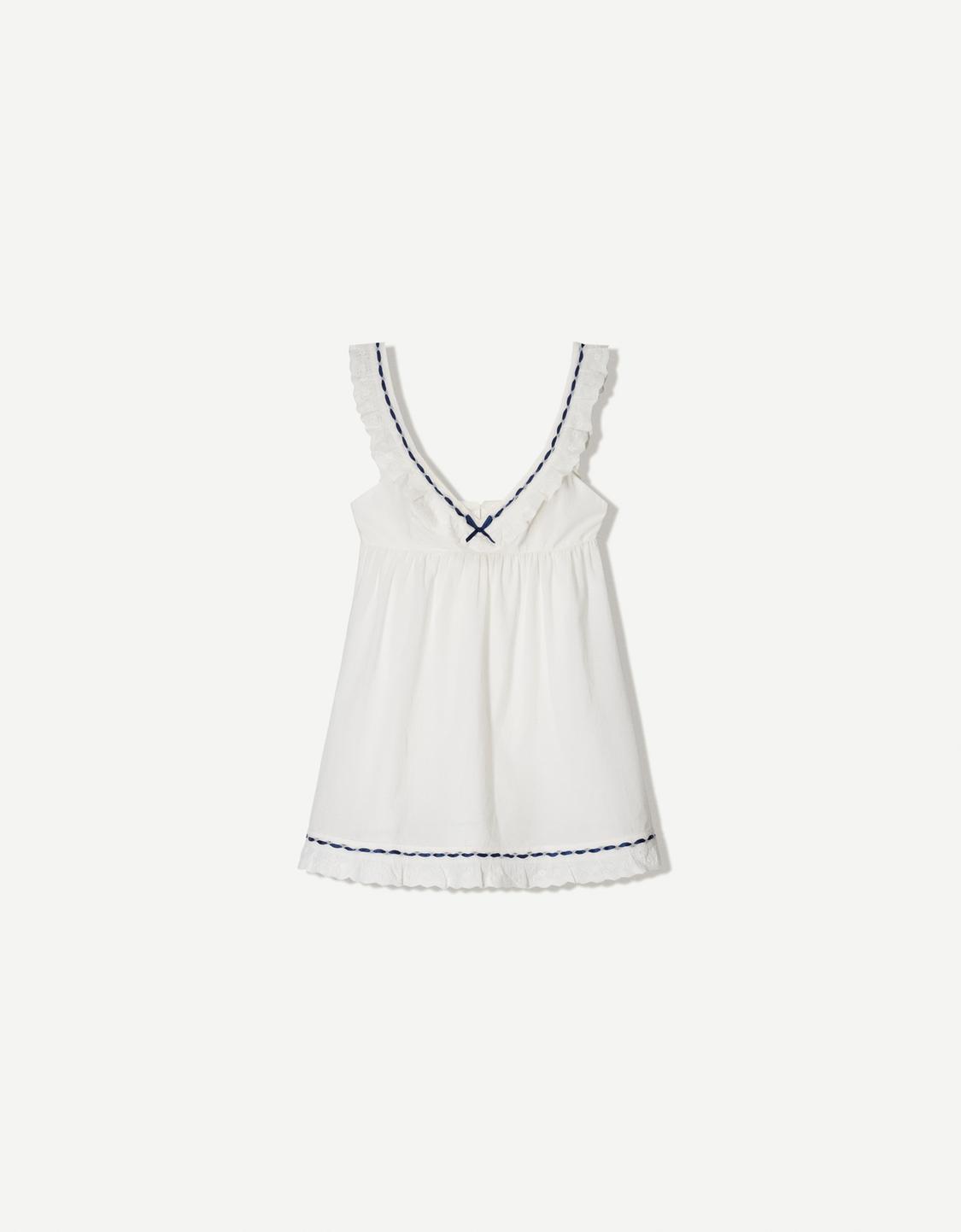 Swiss-embroidered mini dress