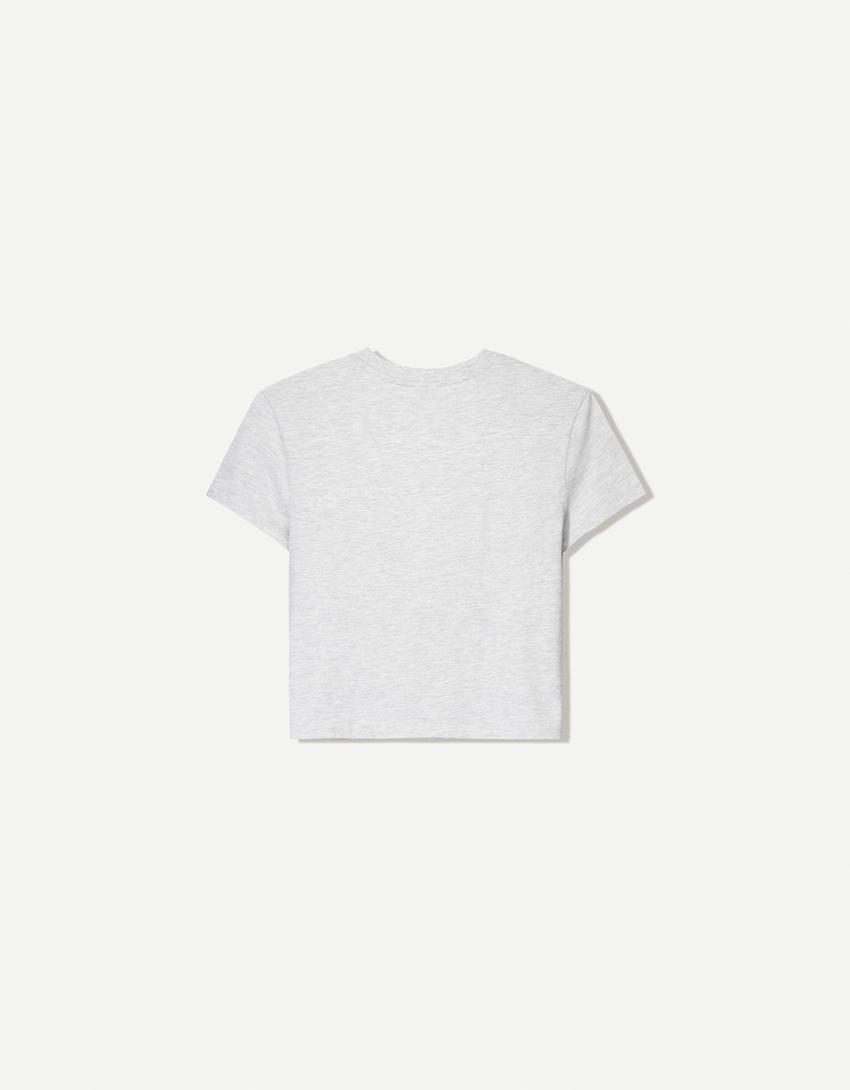 Short sleeve T-shirt with print-Grey-4
