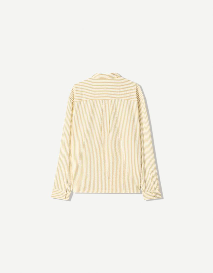 Striped long sleeve shirt-Yellow