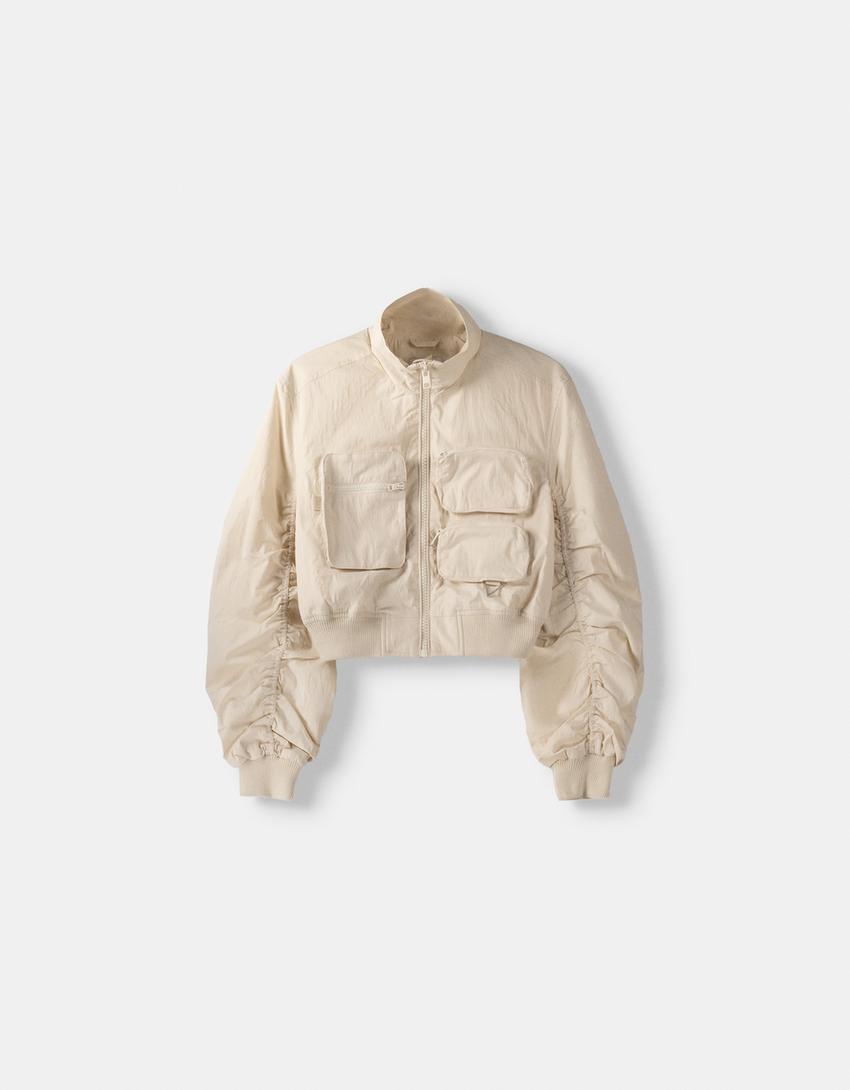 Blouson léger poches-Écru-5