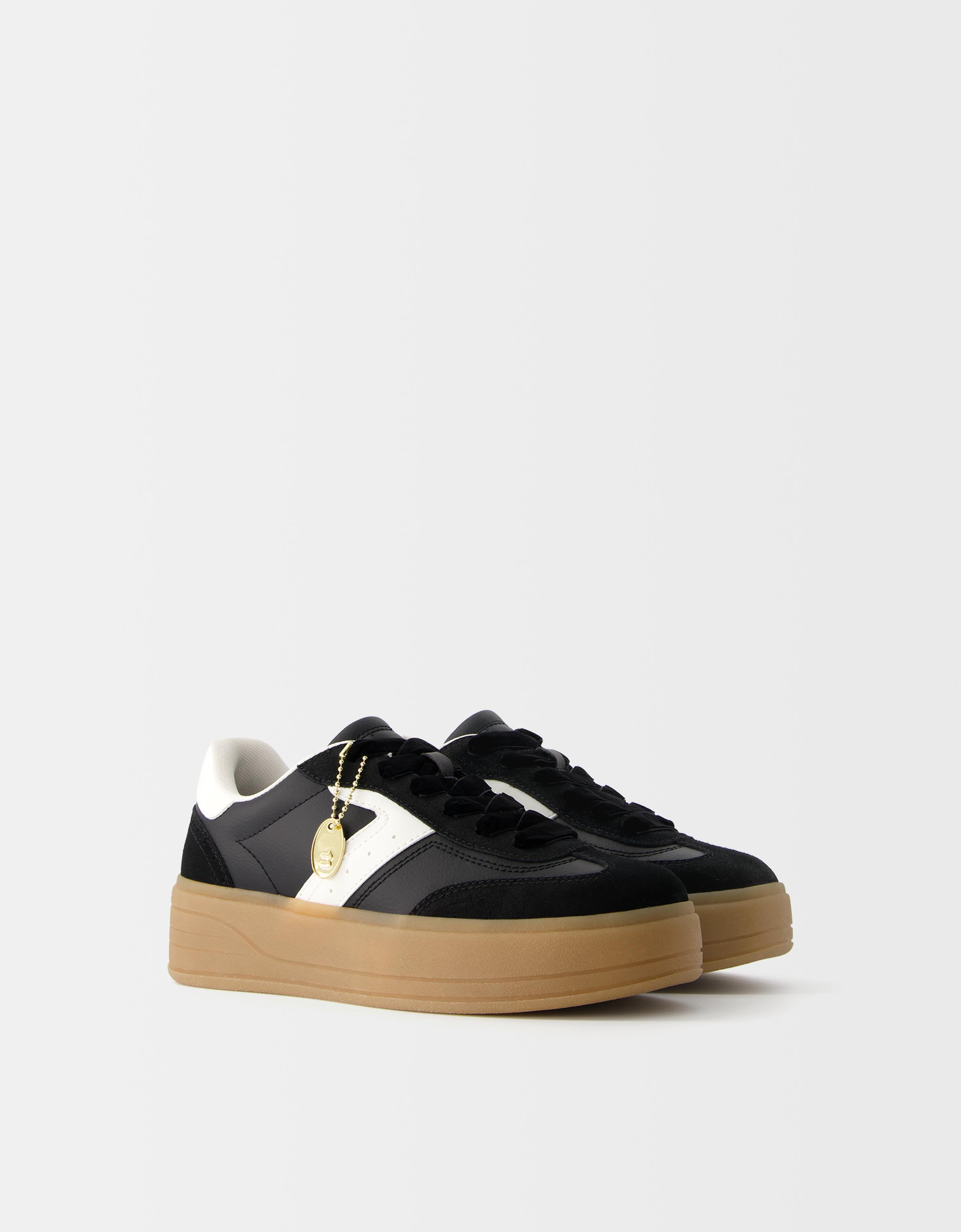 Bershka Retro-Sneaker Mit Plateau Damen 39 Schwarz