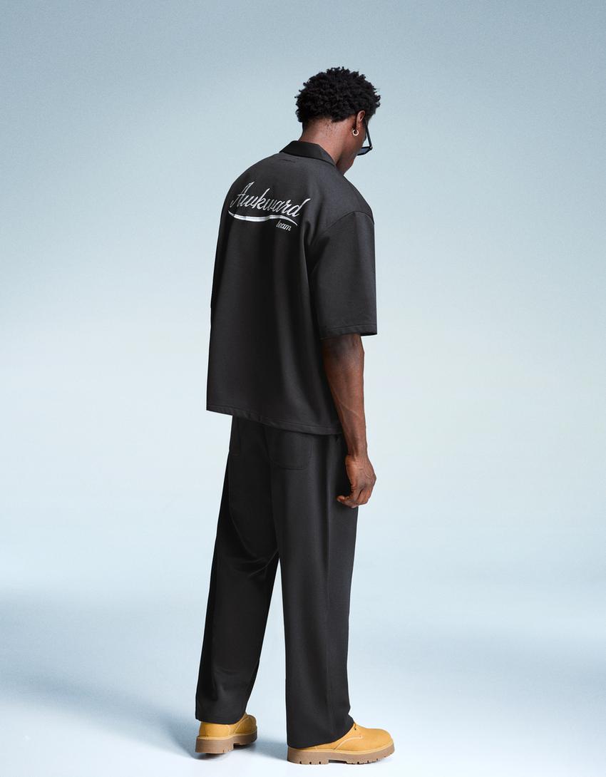 Super baggy jogger trousers-Black-1
