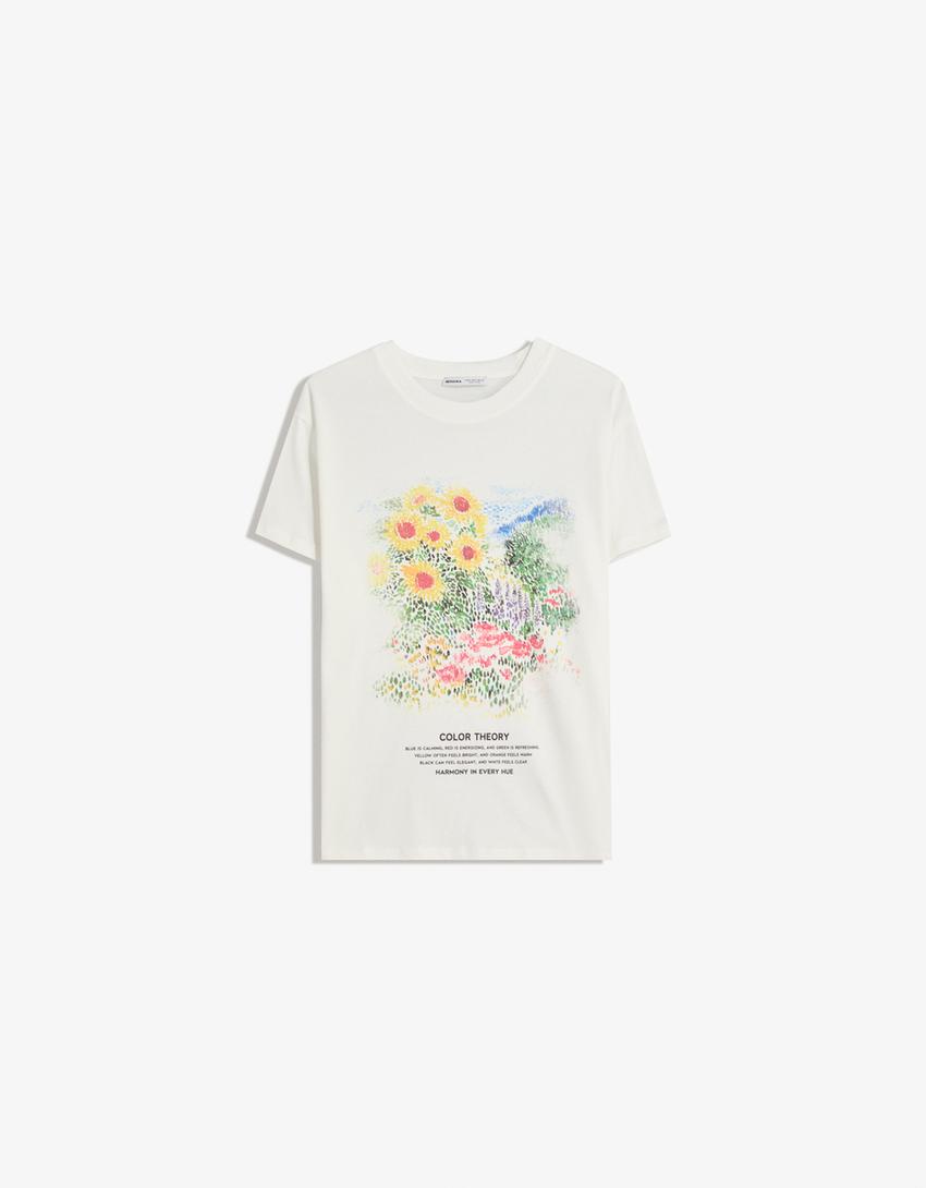 Short sleeve T-shirt with print-Off white