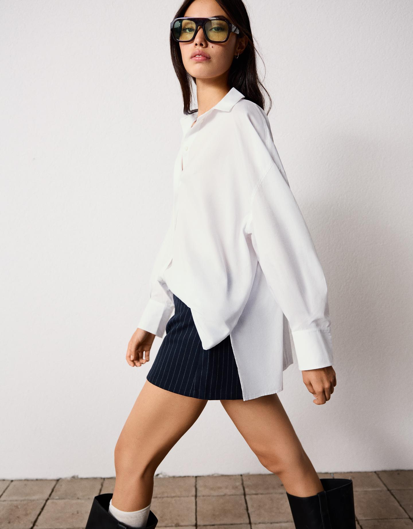 Bershka koszula oversize biały