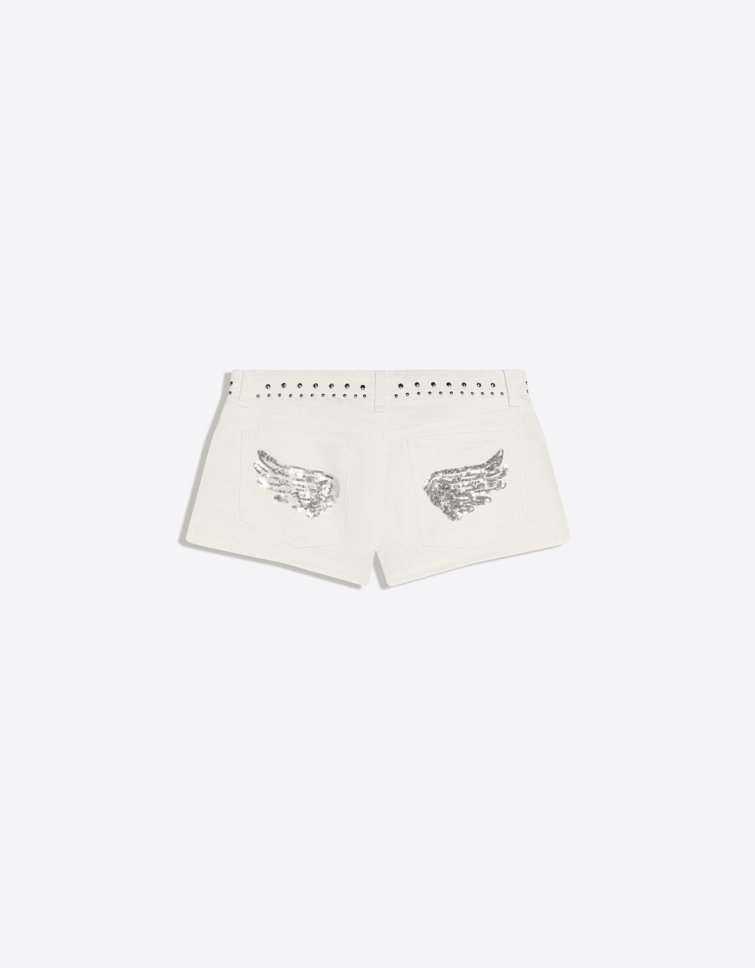 Studded twill shorts