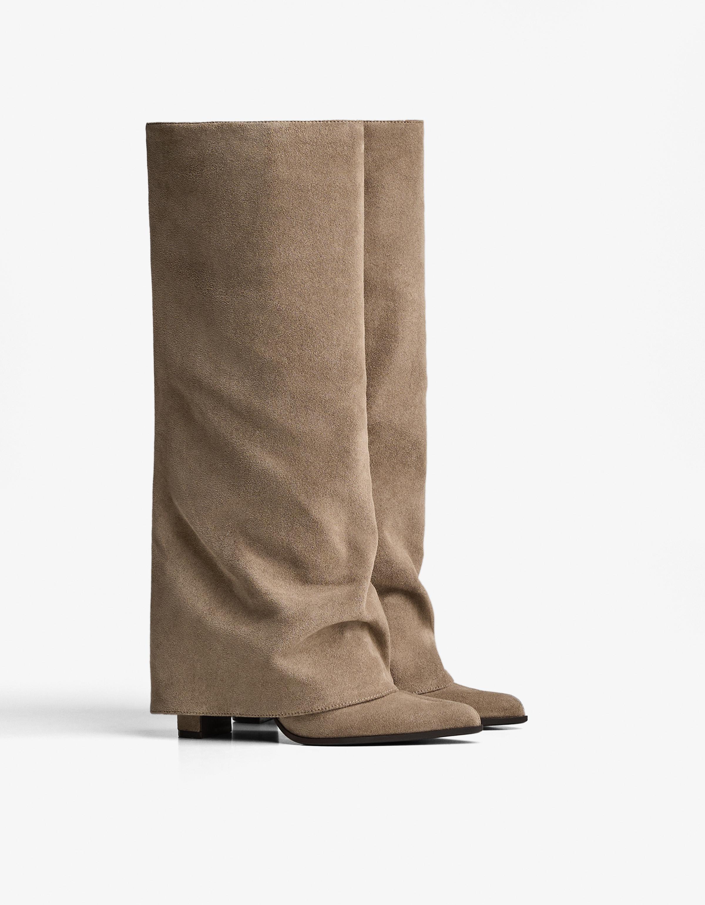Trouser heeled boots — Tan