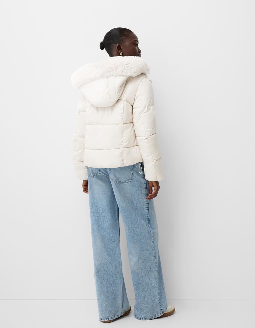 Chamarras Bershka Blazer Mujer Bershka 2021 Efecto Pelo Capucha