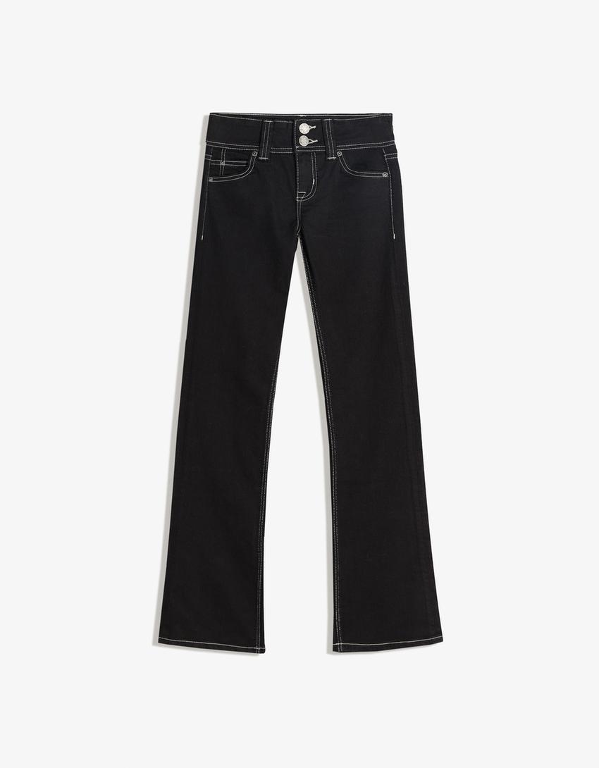 Jeans bootcut flaps-Gris
