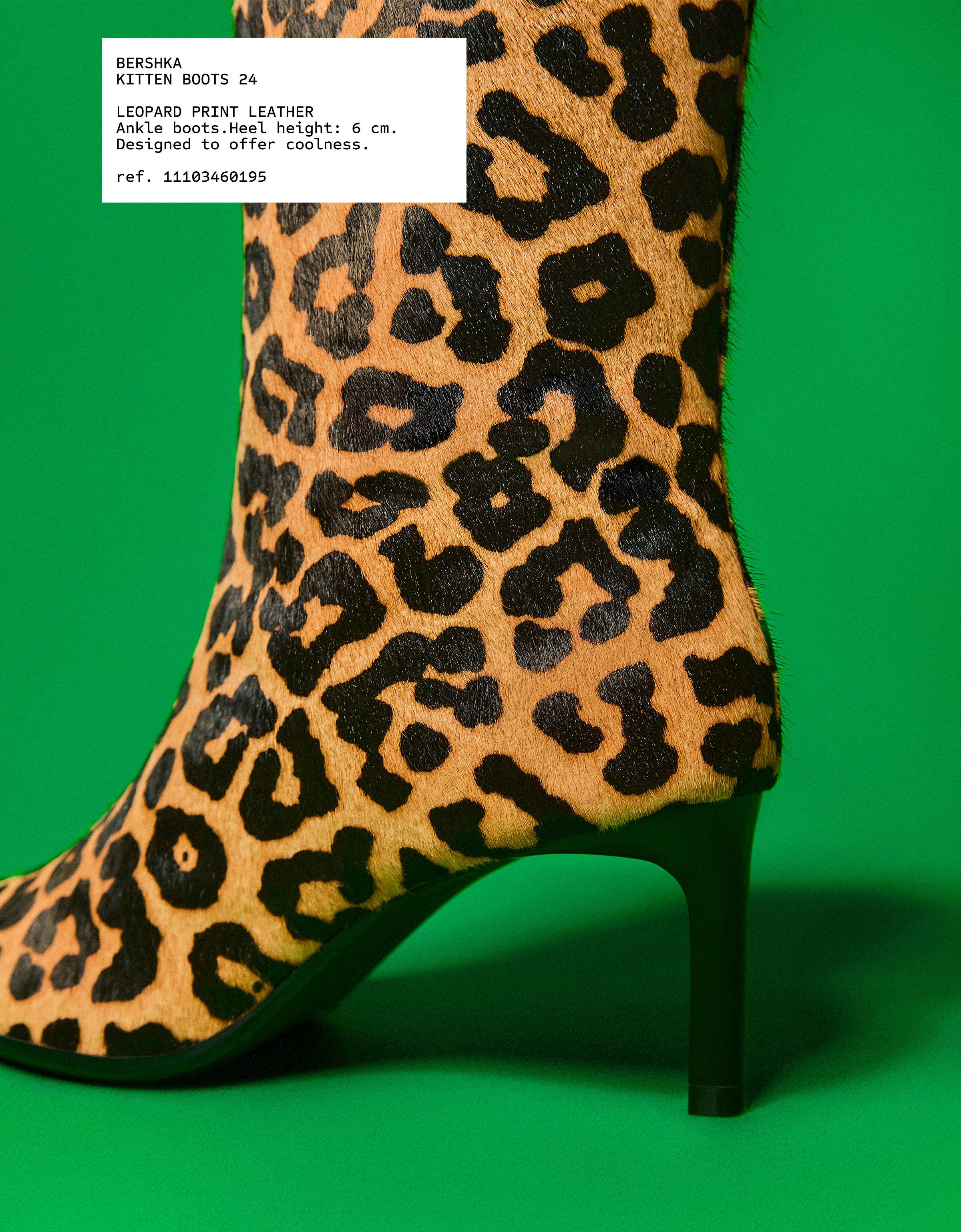 Kitten heel leopard print ankle boots best sale