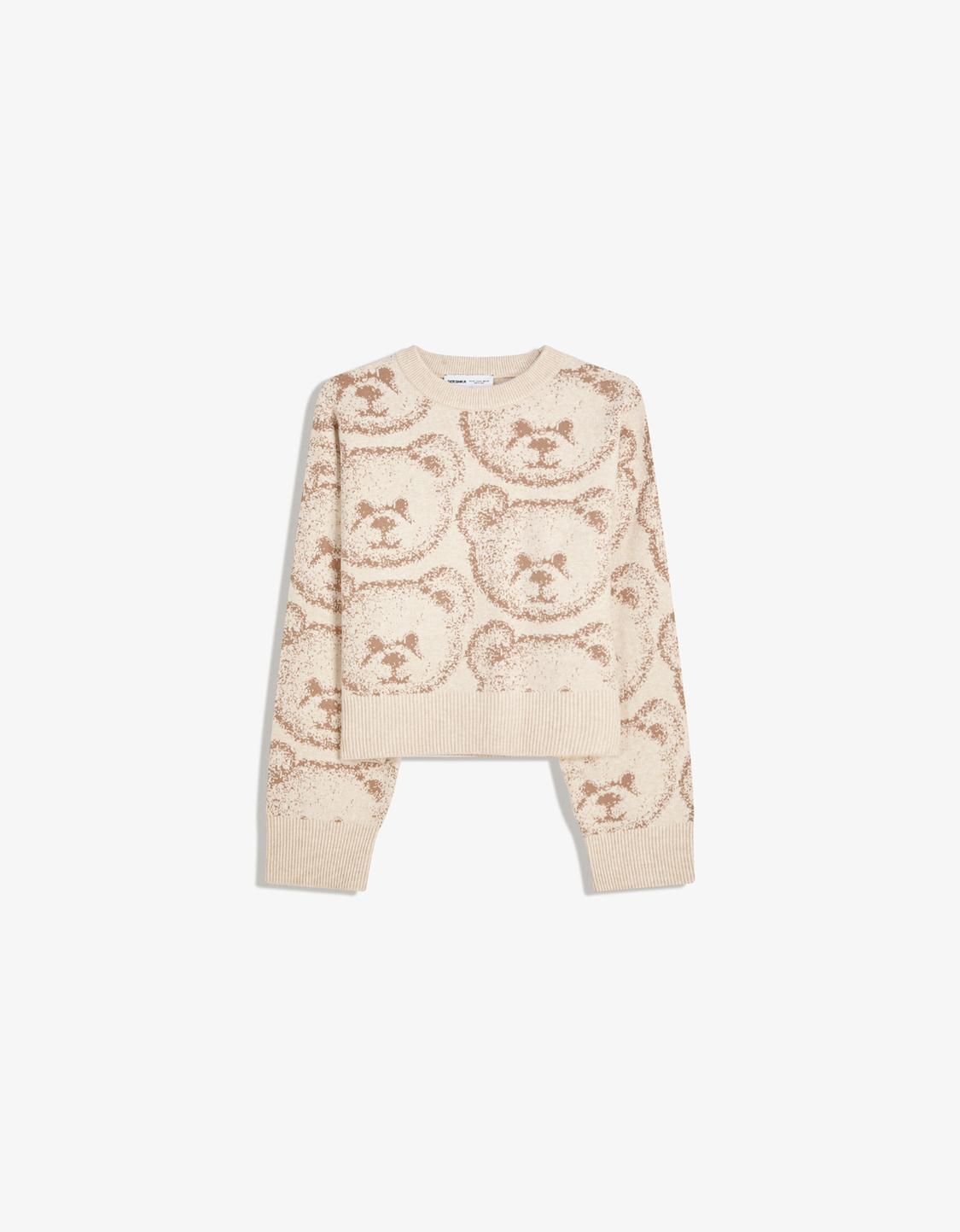 Printed jacquard sweater