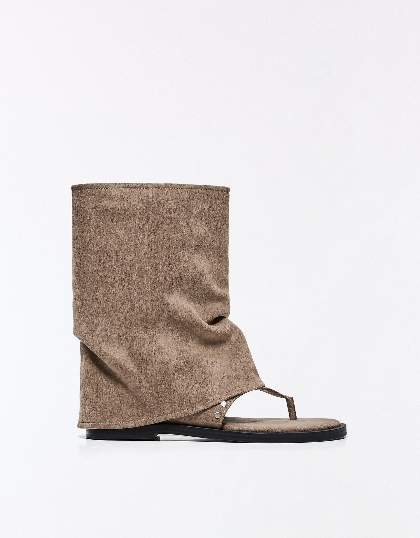 Bershka Sandali Bassi Infradito Pantaloni Donna 35 Sabbia