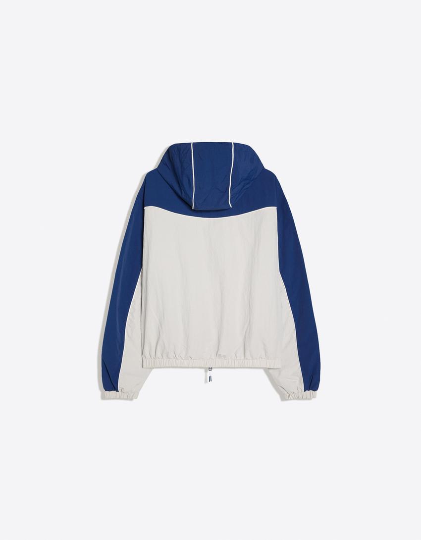 Hooded windbreaker jacket-Navy
