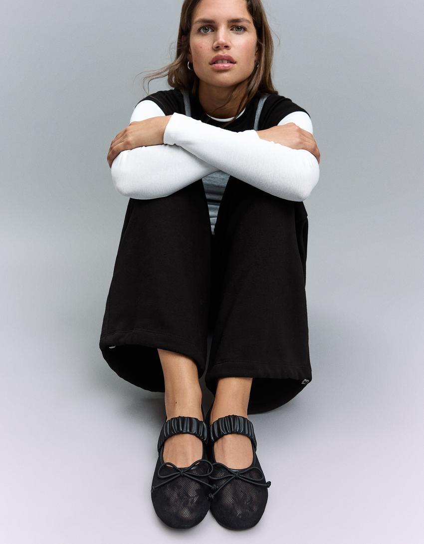 Ballerine in pizzo-Nero