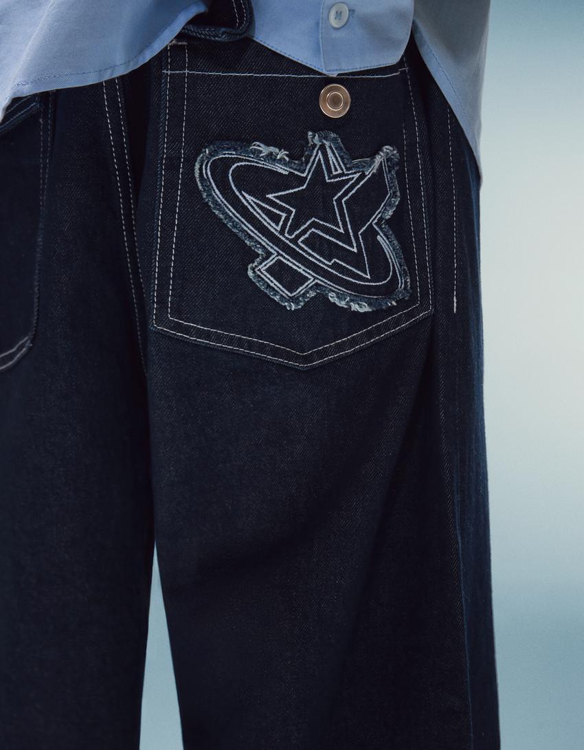 Barrel jeans-Navy